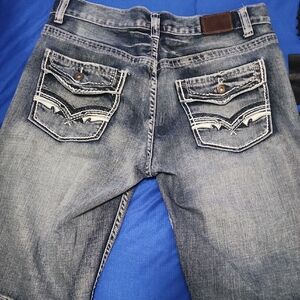 Flypaper Blue Jean Shorts with White Stitching